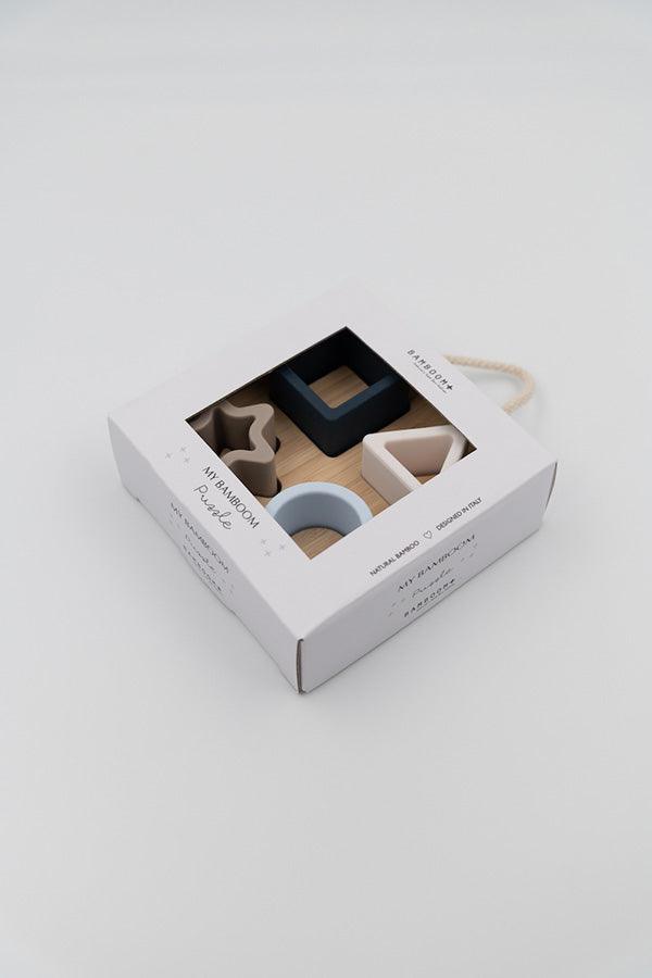 Bamboom Vormen Puzzel Blauw - BezigeBijtjes