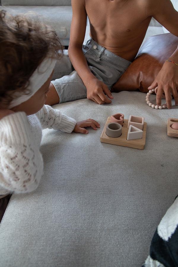 Bamboom Vormen Puzzel Roze - BezigeBijtjes