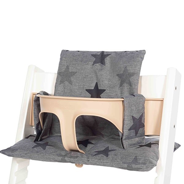 Dooky Cover Stoelverkleiner Tripp Trapp Stars Grey en Leaves Black - BezigeBijtjes