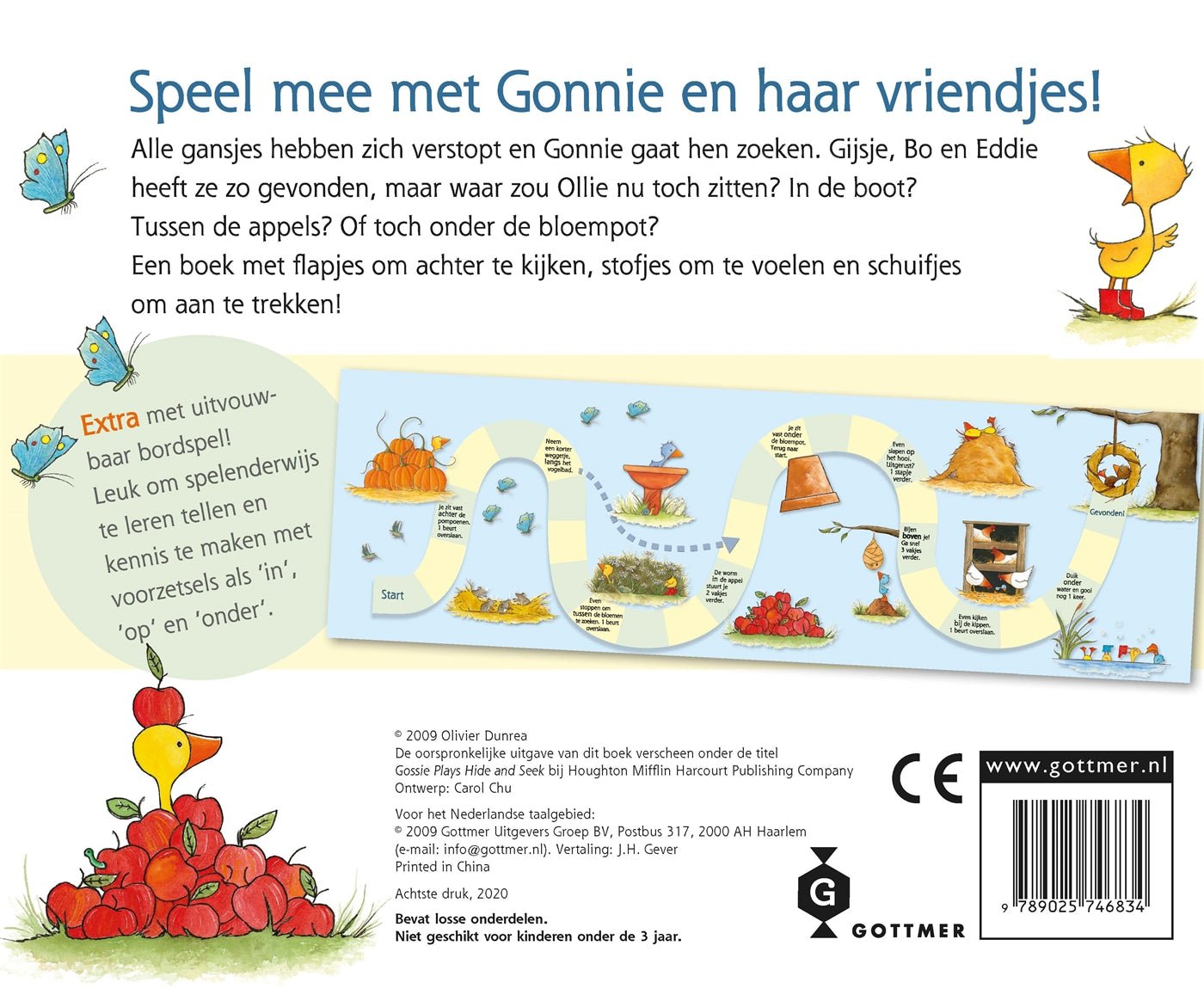 Karton Flapjesboek - Gonnie en Vriendjes Zoek en Vind - Olivier Dunrea - BezigeBijtjes