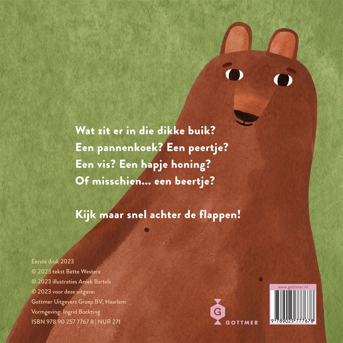 Karton Flapjesboek - Wat zit er in die Dikke Buik? - Bette Westera - BezigeBijtjes