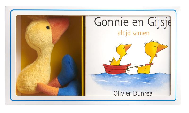 KartonBoek met Knuffeltje - Gonnie en Gijsje - Olivier Dunrea - BezigeBijtjes