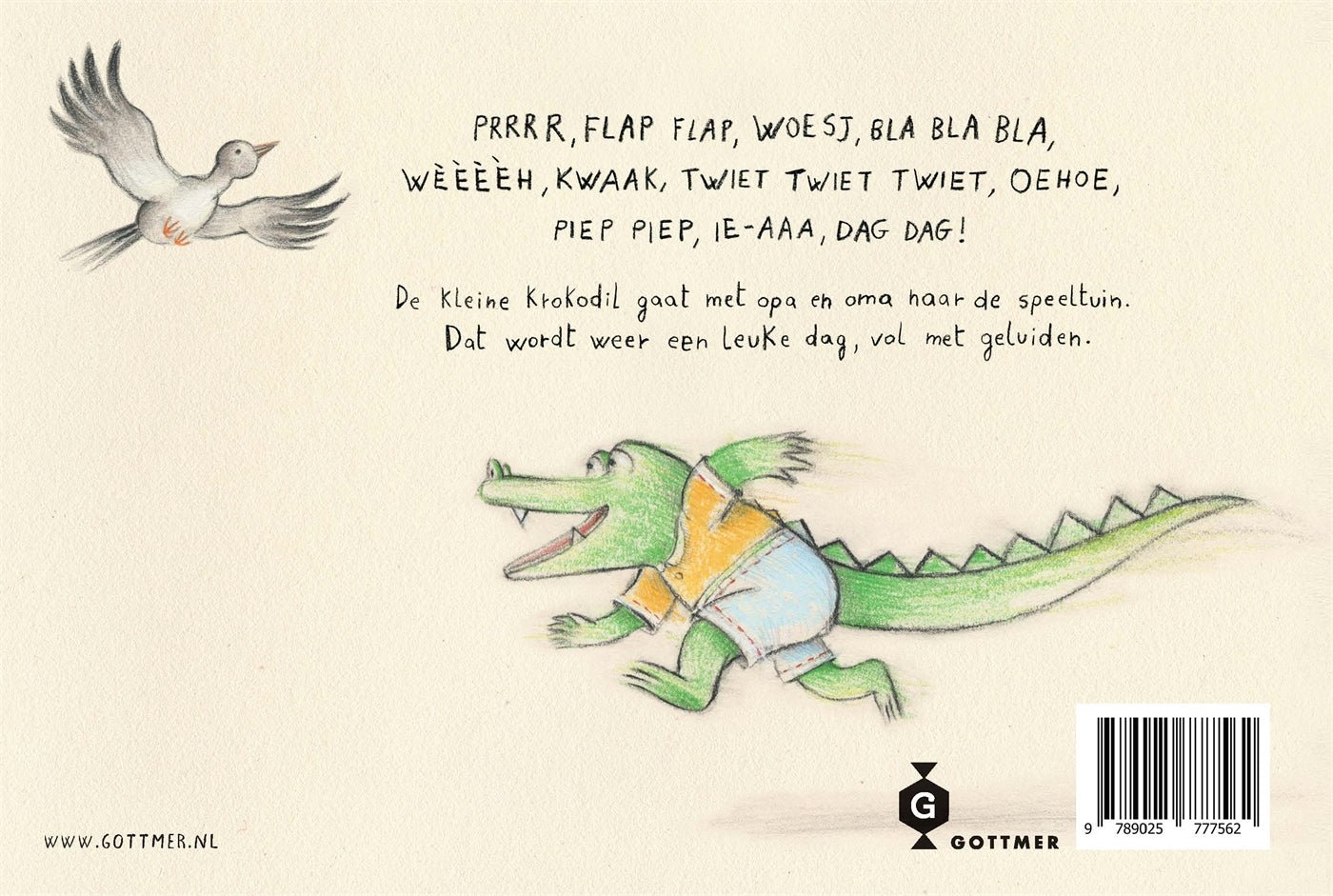 KartonBoek - Wat zegt de Kleine Krokodil in de Speeltuin - Eva Montanari - BezigeBijtjes