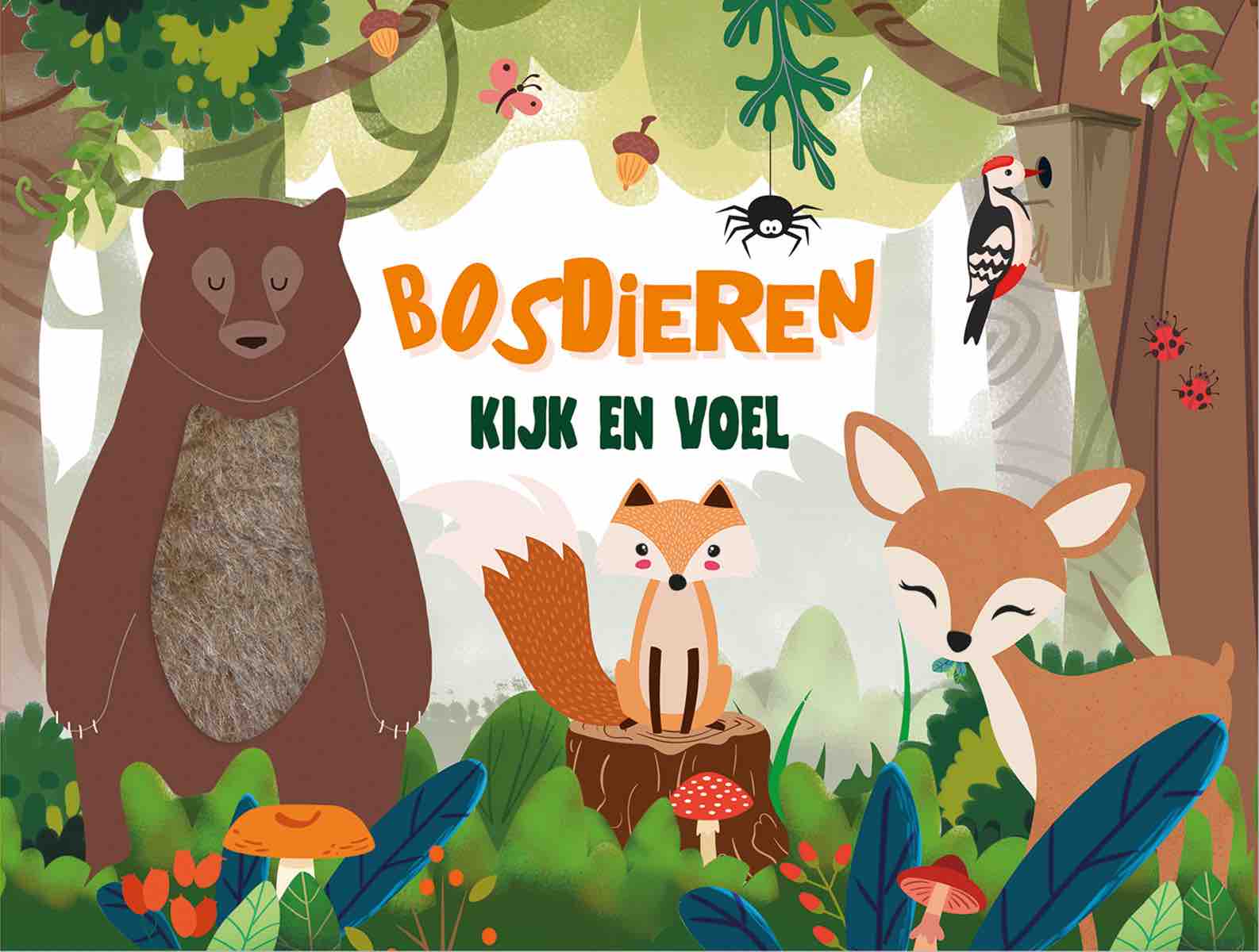 KartonBoekje - Kijk en Voel - Bosdieren - Lantaarn Publisher - BezigeBijtjes