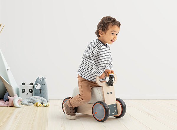 MamaToyz Houten Loopwagen Koe - BezigeBijtjes