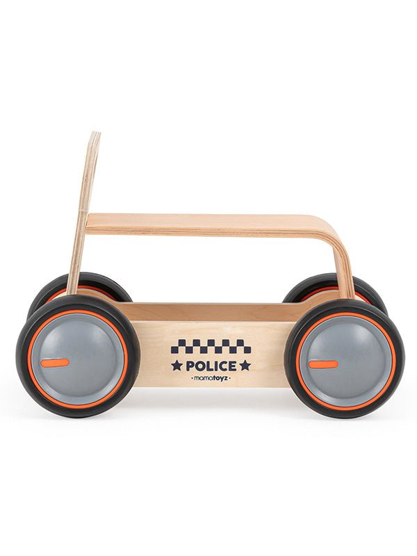 MamaToyz Houten Loopwagen Politie - BezigeBijtjes