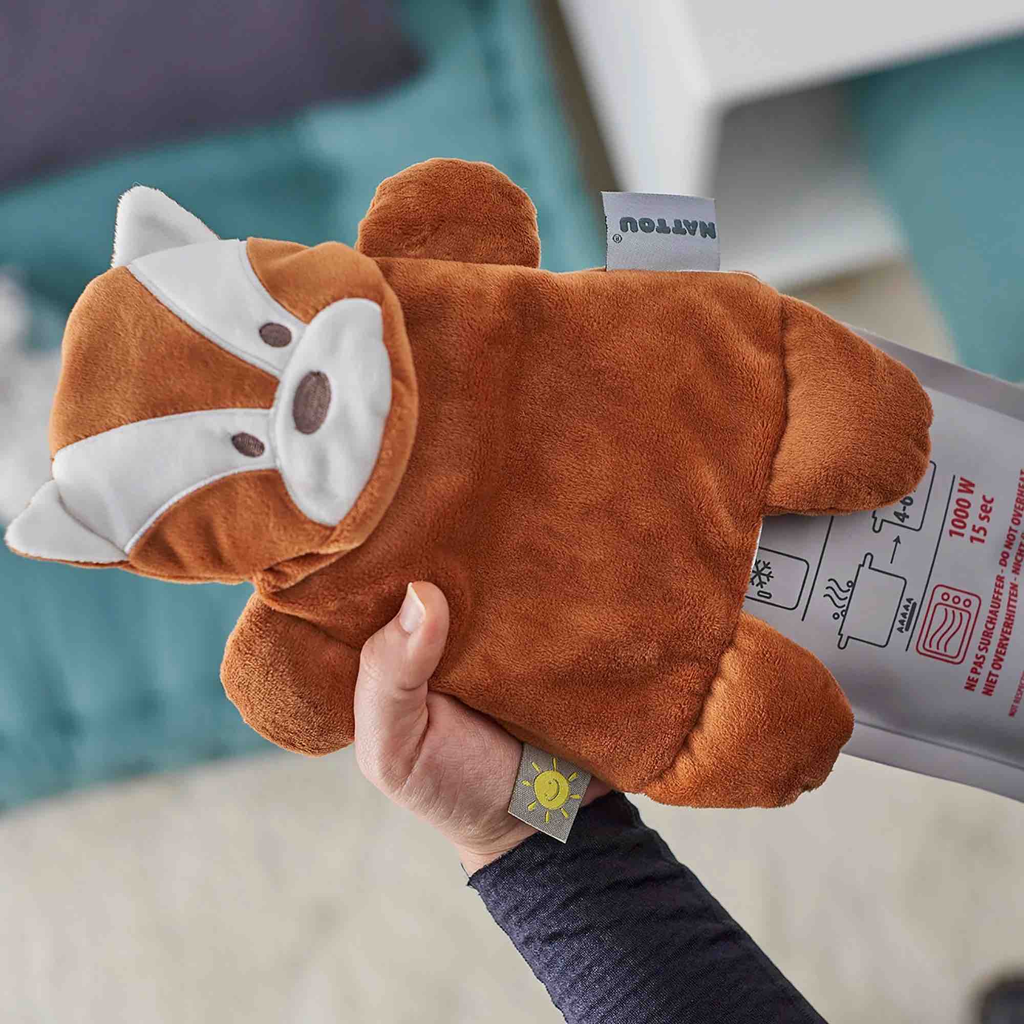 Nattou Buddiezzz Warmteknuffel Gelpack koud en warm Panda 25 cm - BezigeBijtjes