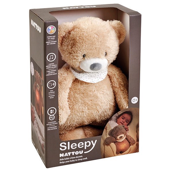Nattou nachtlamp Beer Grijs, Bruin of Beige 30 cm - BezigeBijtjes