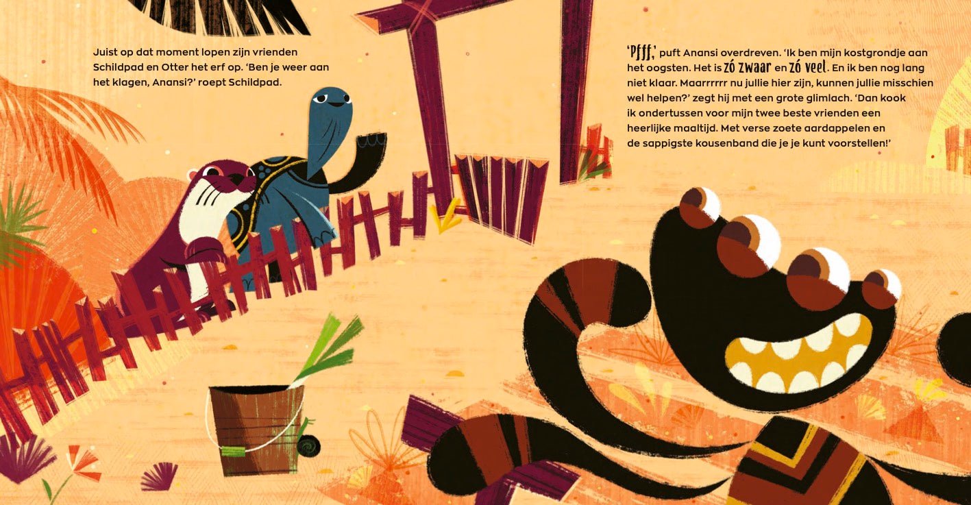 Prentenboek Hardcover- Anansi de spin - Een Koekje van Eigen Deeg - Iven Cudogham - BezigeBijtjes