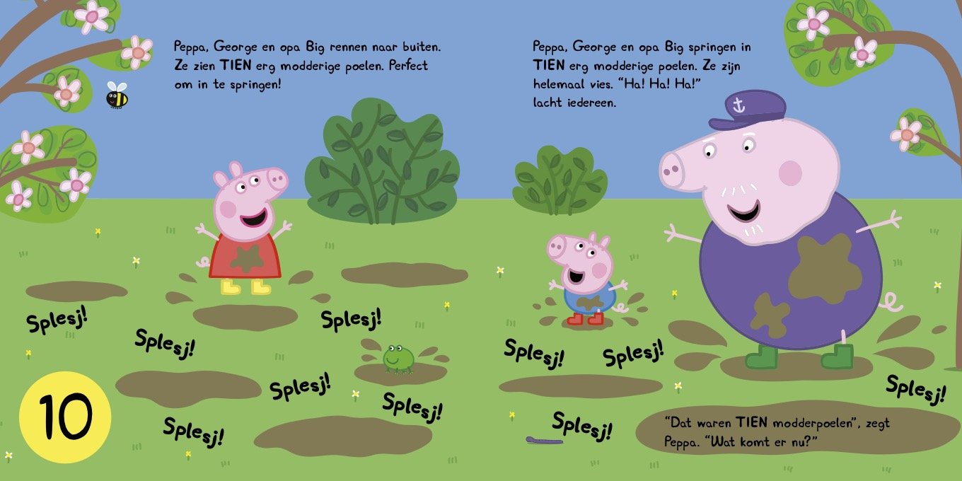 Prentenboek Hardcover - Peppa Pig - Bedtijd! Peppa, tel je mee? - Neville Astley - BezigeBijtjes