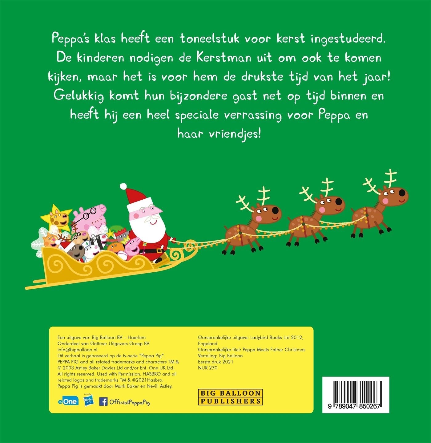 Prentenboek Hardcover - Peppa Pig - Peppa ontmoet de Kerstman - Neville Astley - BezigeBijtjes