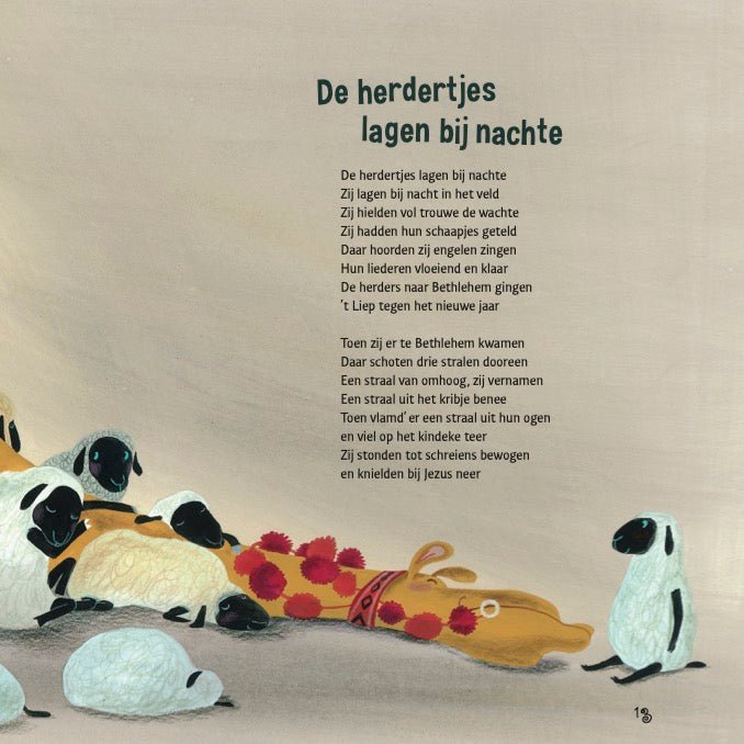 Prentenboek met liedjes Hardcover - De Herdertjes lage bij Nachte (met CD) - Ageeth de Haan - BezigeBijtjes