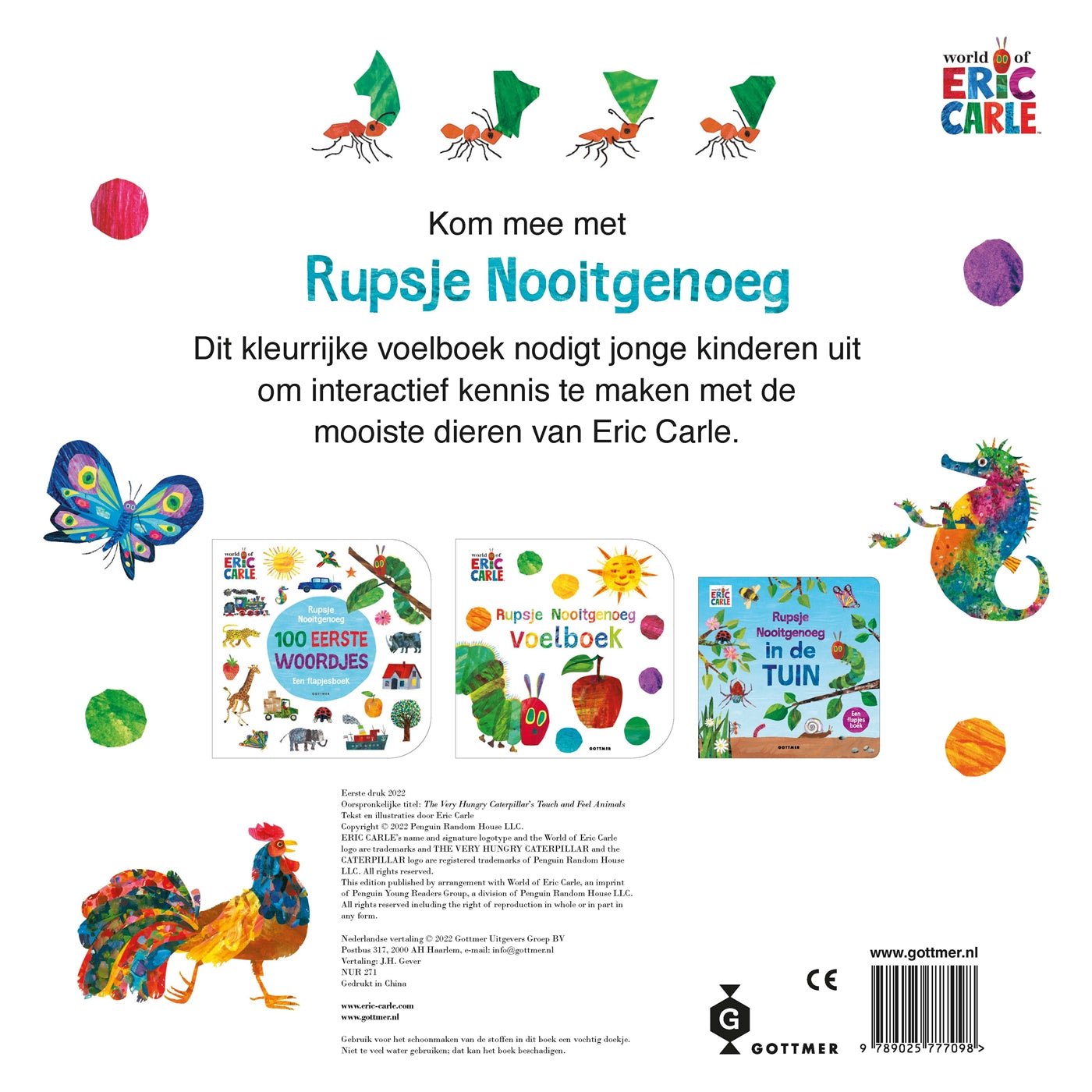 Voelboek - Rupsje Nooitgenoeg Voelboek vol Dieren - Eric Carle - BezigeBijtjes