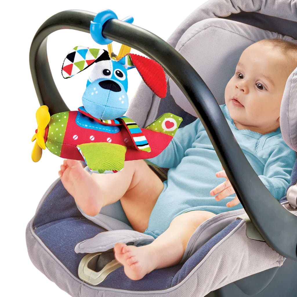 Yookidoo - Activiteiten Speelgoed Buggy-, Autostoel Speeltje - Hond in Vliegtuig - BezigeBijtjes