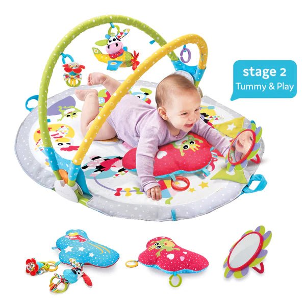 Yookidoo - Baby Speelkleed Liggend en zittend spelen - Babygym - BezigeBijtjes