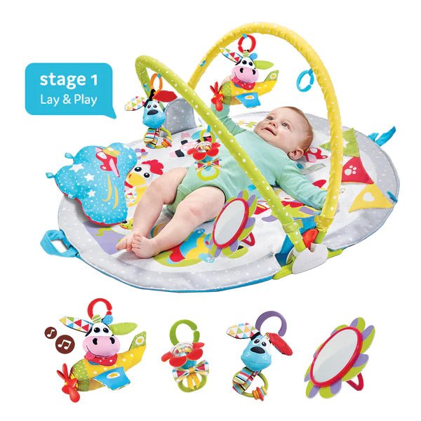 Yookidoo - Baby Speelkleed Liggend en zittend spelen - Babygym - BezigeBijtjes