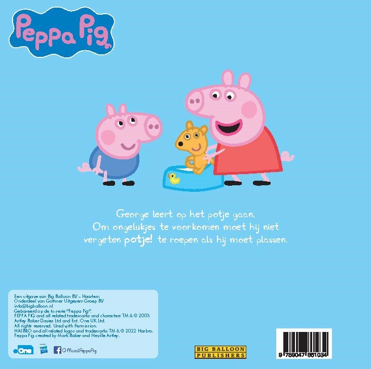 Prentenboek Hardcover - Peppa Pig - Op het Potje - Neville Astley