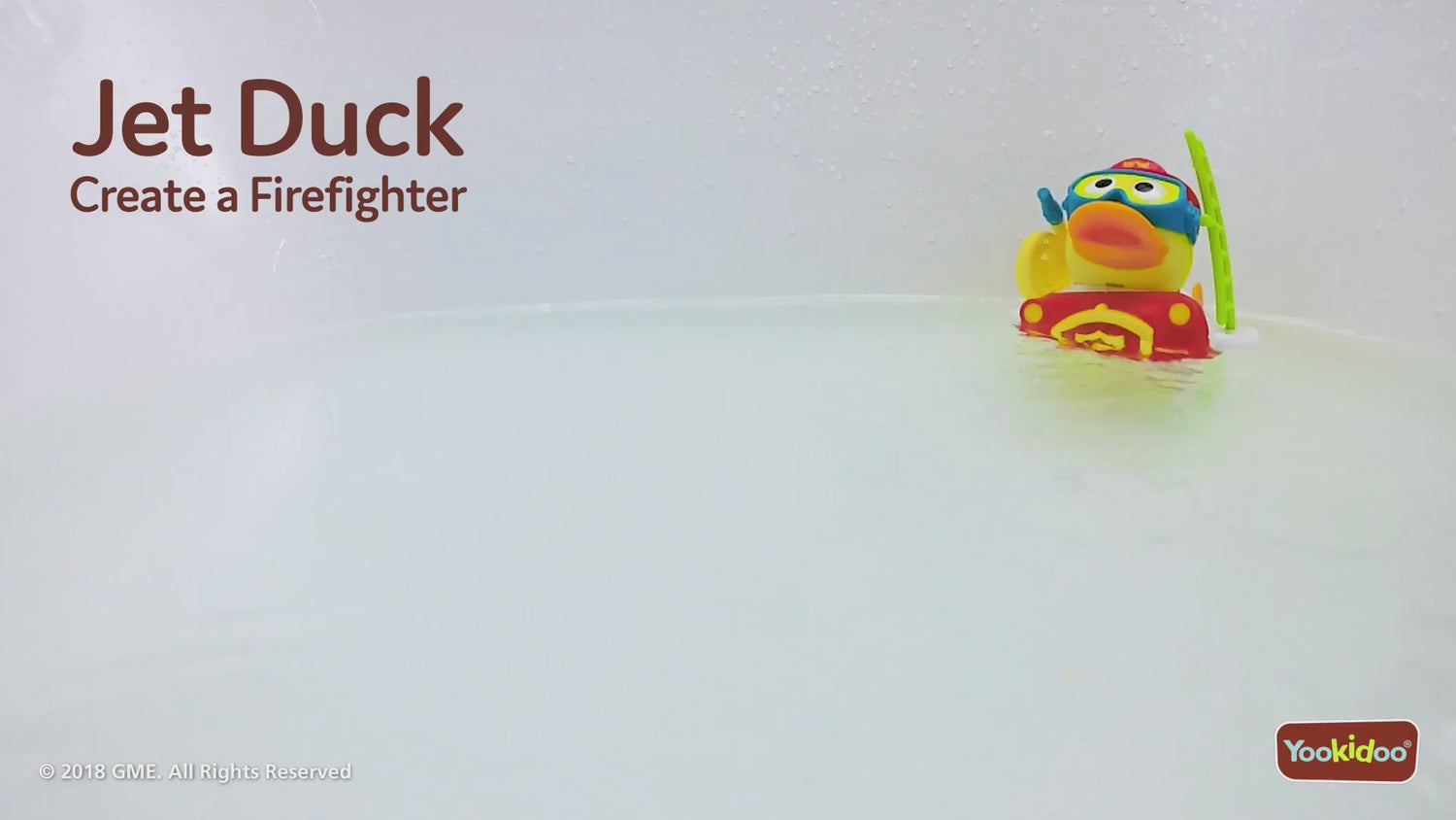 Yookidoo Badspeelgoed - Brandweer Badeend met Waterkanon - Creëer zelf een Brandweer