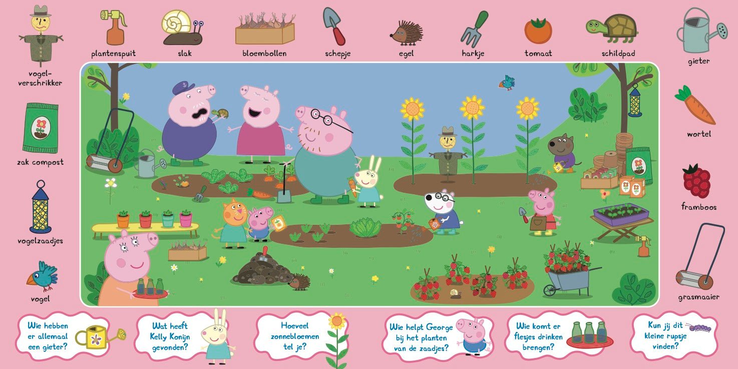 Kartonboek Zoekboek - Peppa Pig - Zoek mee met Peppa - Neville Astley - BezigeBijtjes
