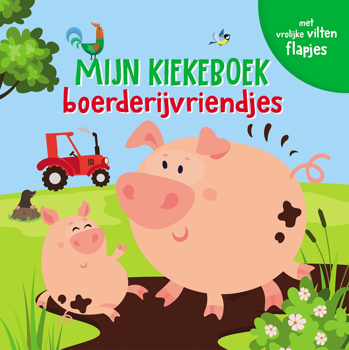 KartonBoekje met Flapjes - Mijn Kiekeboe - Boerderijvriendjes - Lantaarn Publisher - BezigeBijtjes