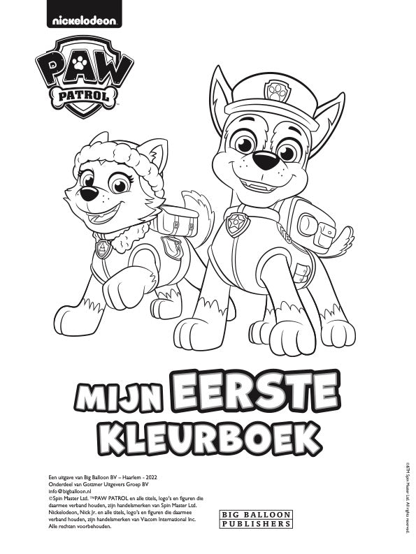 Kleurboek - Paw Patrol - Mijn eerste Paw Patrol Kleurboek - BezigeBijtjes