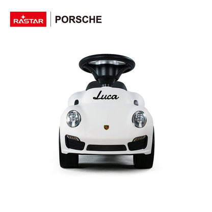 Loopauto Met Naam - Porsche Wit - Happy Baby - BezigeBijtjes