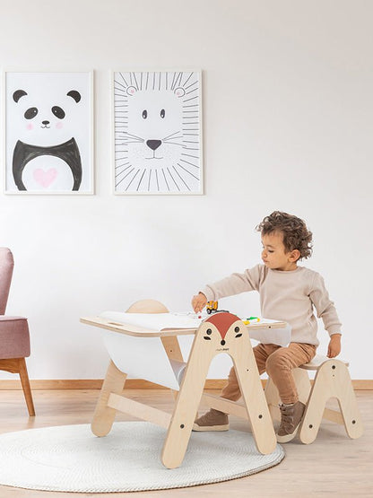 MamaToyz Houten Kleuterstet Vos (inclusief Krukje) - BezigeBijtjes