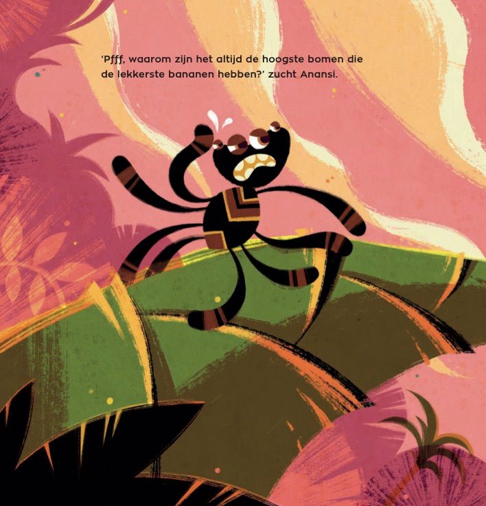 Prentenboek Hardcover - Anansi de spin - Sterker dan een Olifant - Iven Cudogham - BezigeBijtjes