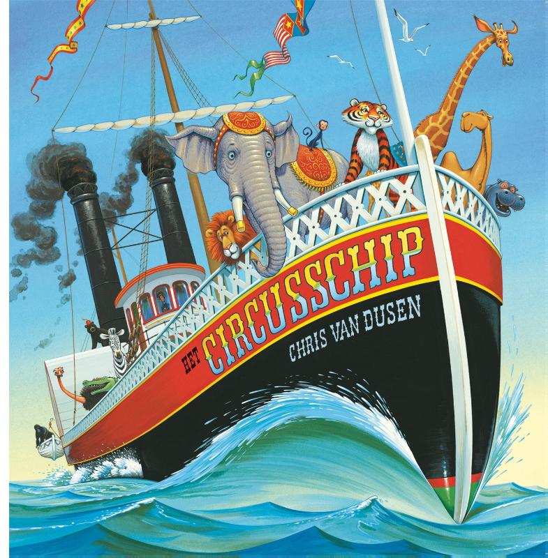 Prentenboek Hardcover - Het Circusschip - Chris van Dusen - BezigeBijtjes